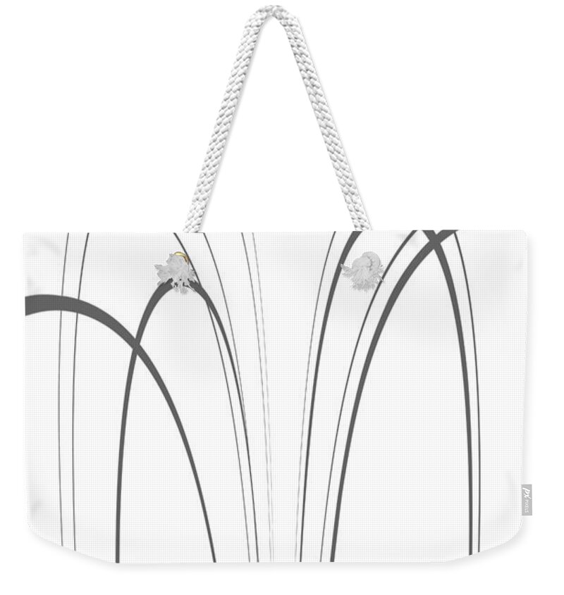 Fountain Weekender Tote Bag featuring the drawing Fountain by John Emmett