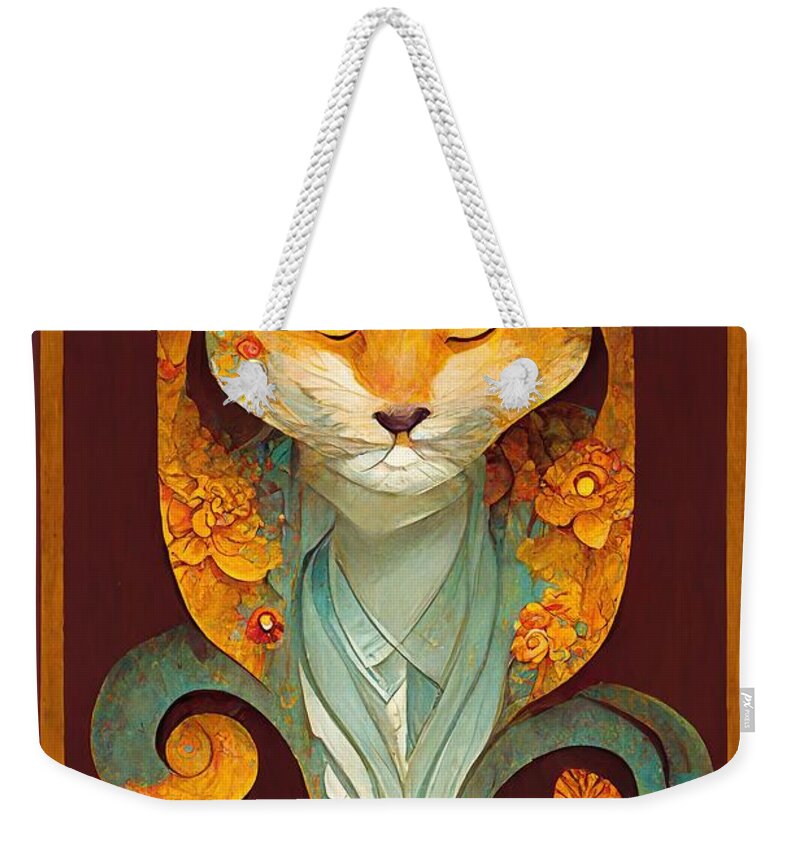 Fox Weekender Tote Bag featuring the digital art Fox Dreams by Nickleen Mosher