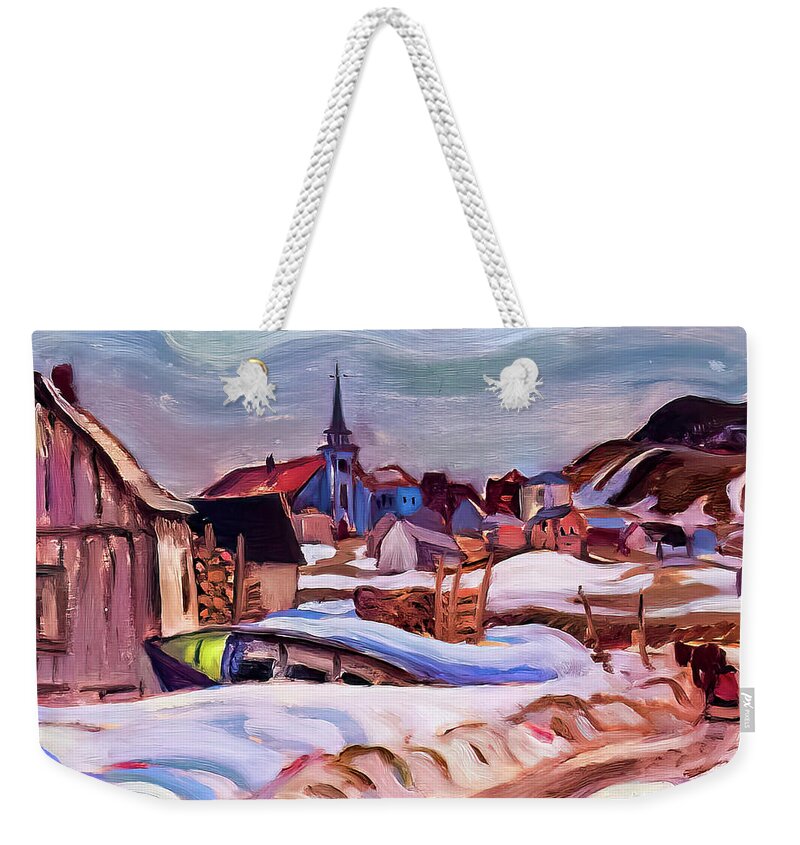 A Y Weekender Tote Bag featuring the painting Fox River Gaspe by A Y Jackson 1936 by A Y Jackson