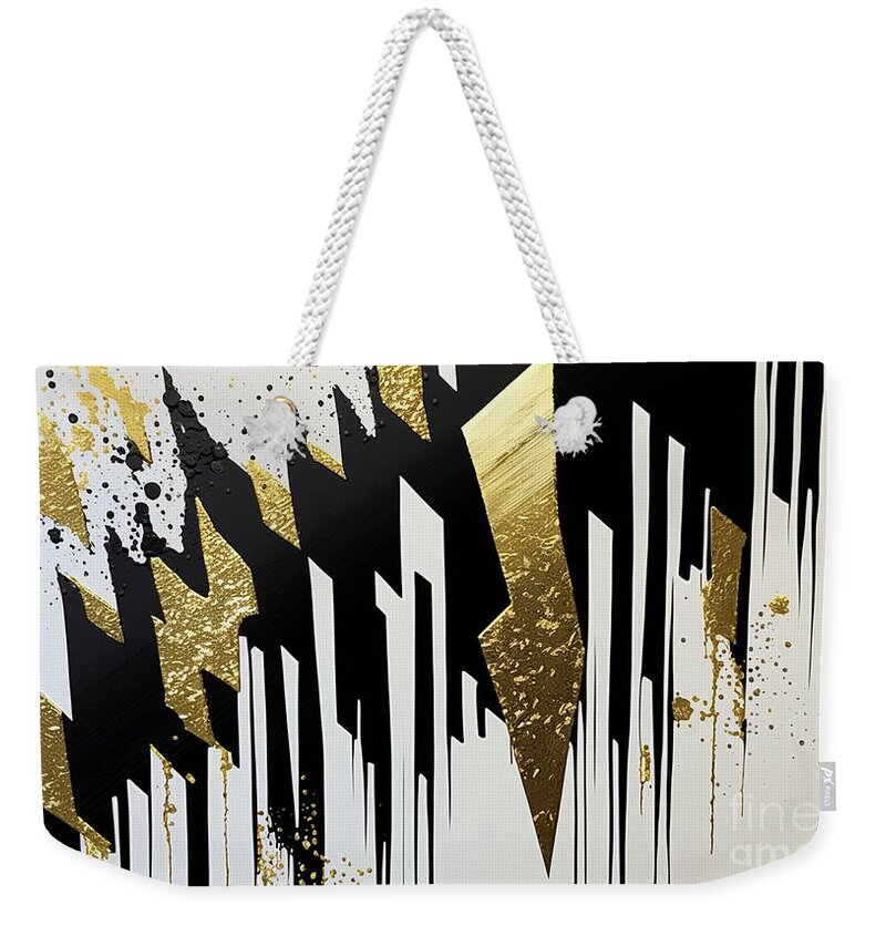 Torn Weekender Tote Bag featuring the mixed media Fractal Fireworks by Glenn Robins