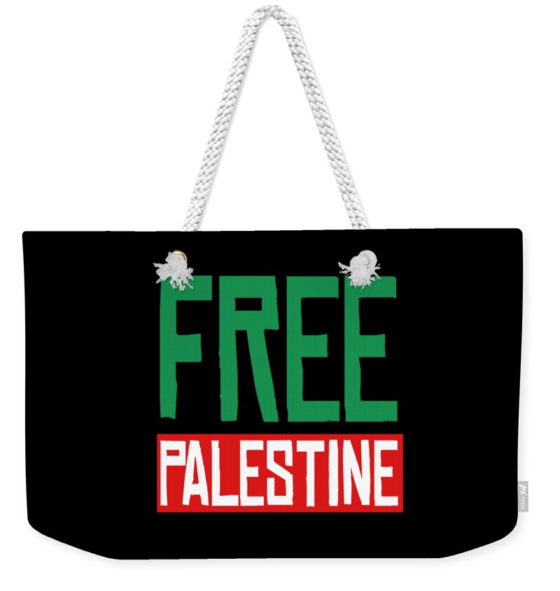 Palestine Weekender Tote Bag featuring the digital art Free Palestine by Flippin Sweet Gear