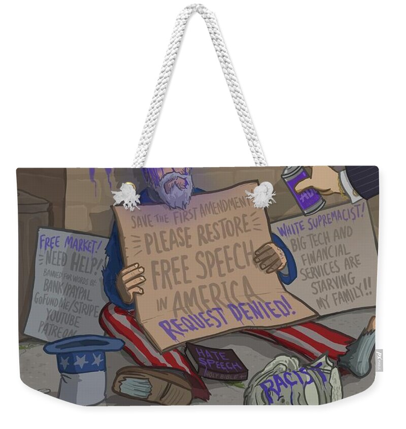 America Weekender Tote Bag featuring the digital art Free Speech in America by Emerson Design