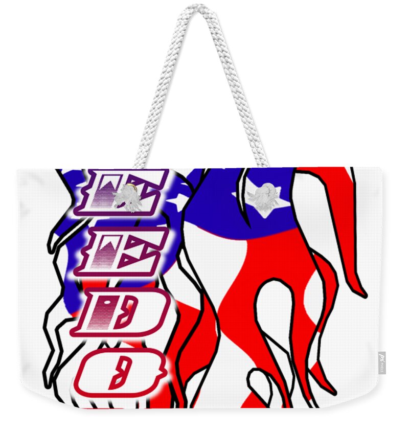 Freedom Weekender Tote Bag featuring the digital art Freedom a USA American Holiday Flag by Delynn Addams