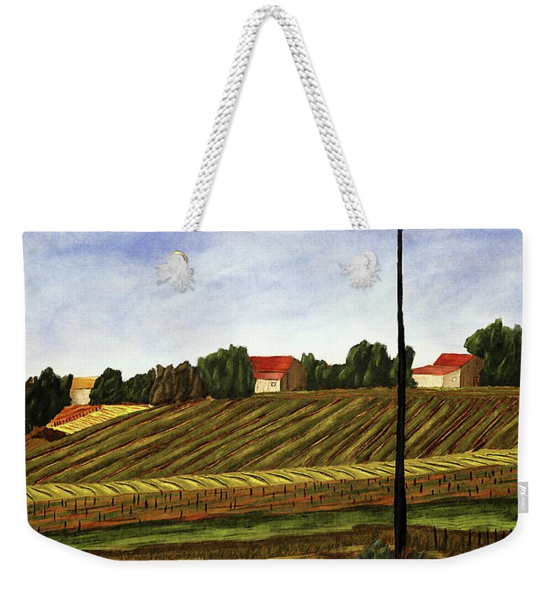 Wine Weekender Tote Bag featuring the digital art French Countryside by Ken Taylor