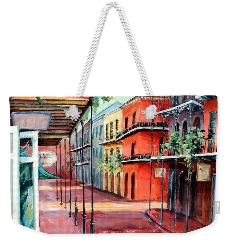 New Orleans Weekender Tote Bag featuring the painting French Quarter Beauty by Diane Millsap