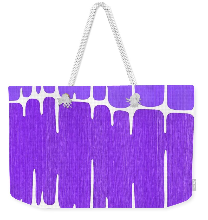 Sounds Waves Weekender Tote Bag featuring the digital art Frequency in Purples 2 by Donna Mibus