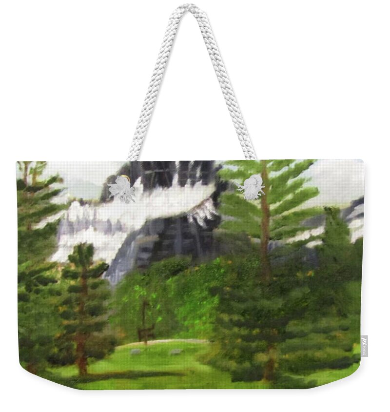 Psalm 121 Weekender Tote Bag featuring the painting Fresh Air Psalm 121 by Linda Feinberg