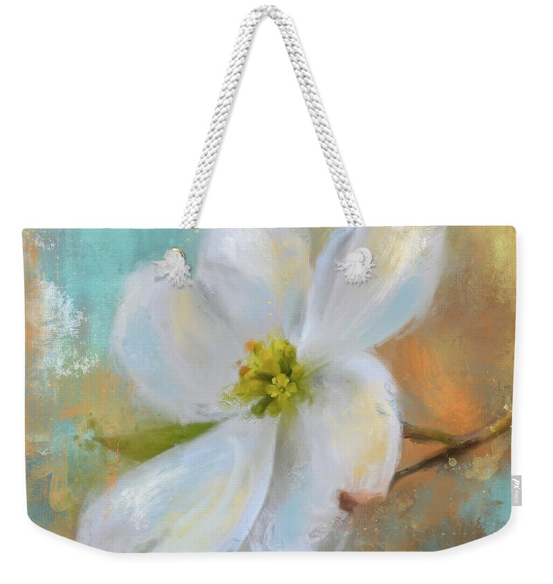 Flower Weekender Tote Bag featuring the painting Fresh and New by Jai Johnson