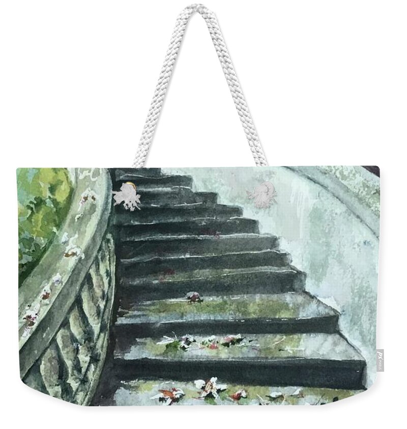 Staircase Weekender Tote Bag featuring the painting From here to eternity by Sonia Mocnik