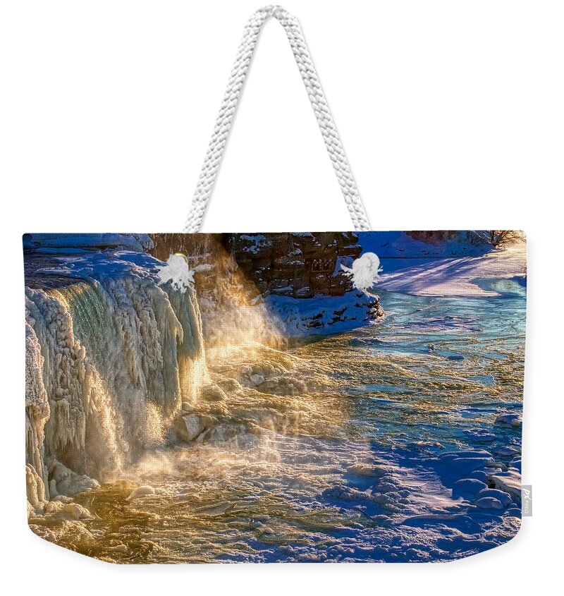 Frozen Weekender Tote Bag featuring the photograph Frozen beauty by Tatiana Travelways
