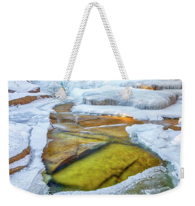 Diana's Baths Waterfalls Weekender Tote Bag featuring the photograph Frozen Diana's Baths by Juergen Roth
