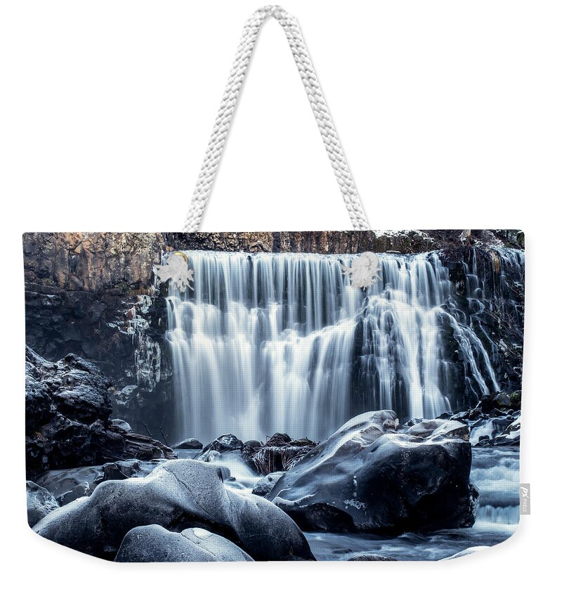 Water Weekender Tote Bag featuring the photograph Frozen by Gary Geddes