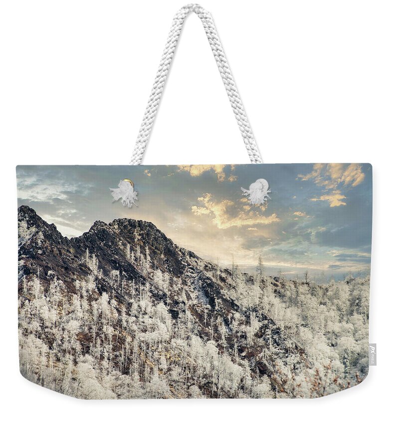 Great Smoky Mountains National Park Weekender Tote Bag featuring the photograph Frozen by Stacy Abbott