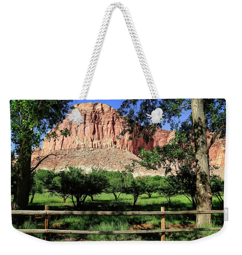 Capital Reef Weekender Tote Bag featuring the photograph Fruita Orchards - Capital Reef by Donna Kennedy