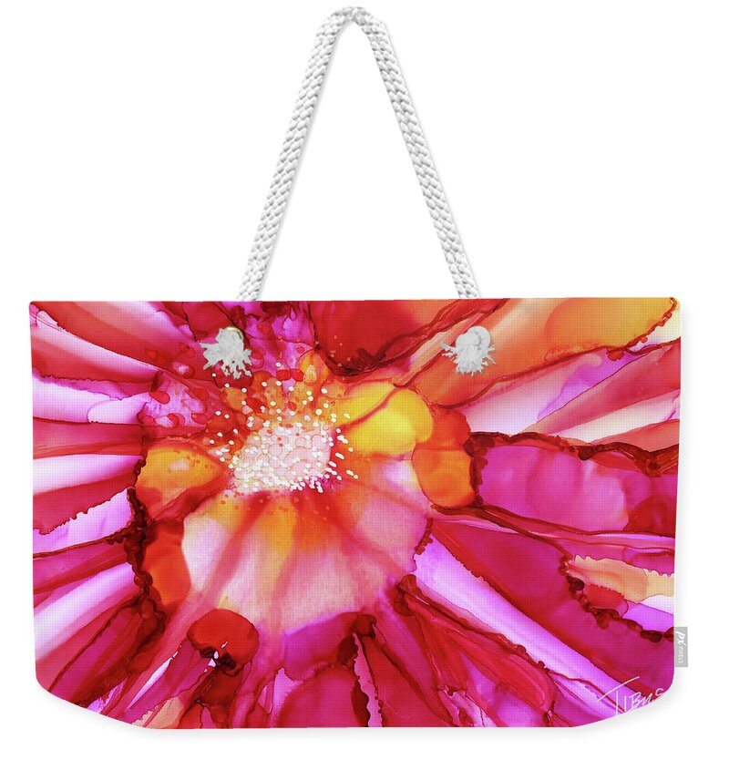  Weekender Tote Bag featuring the painting Fuchsia by Julie Tibus