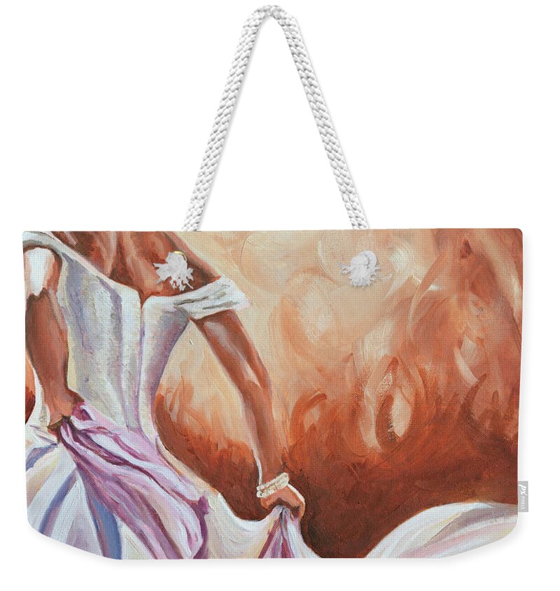 Dancer Weekender Tote Bag featuring the painting Vuelta I by Rachel Emmett