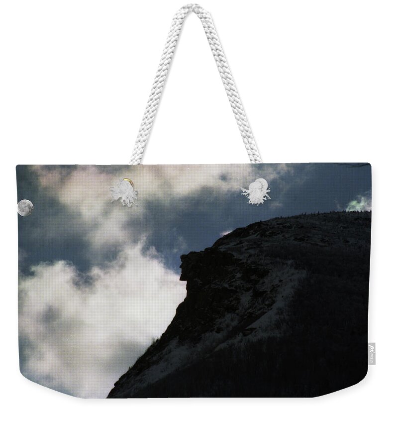 Stock Weekender Tote Bag featuring the photograph Full Moon Over the Old Man by Wayne King
