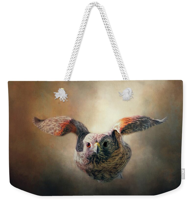 Hawk Weekender Tote Bag featuring the photograph Full Speed Ahead by Jai Johnson