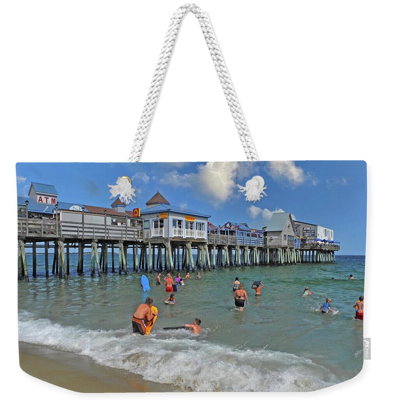 Old Orchard Beach Weekender Tote Bag featuring the photograph Fun at Old Orchard Beach by Lynda Lehmann
