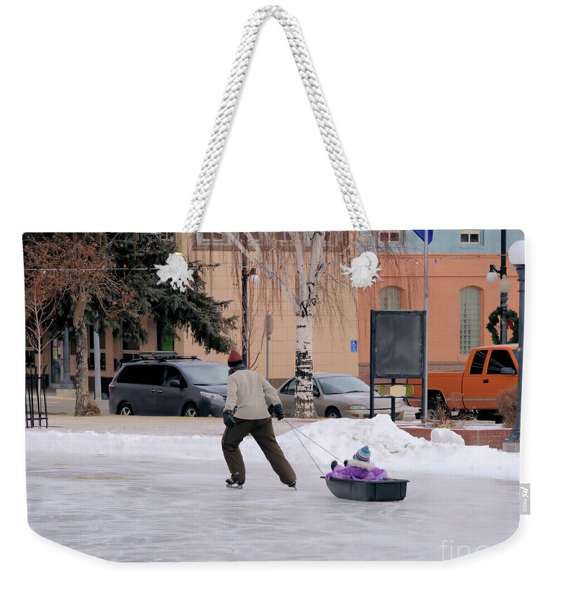 Wintertime Weekender Tote Bag featuring the photograph Fun for Baby by Kae Cheatham