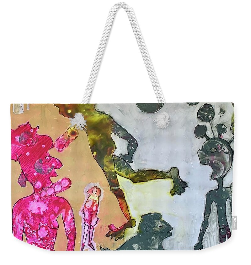 Mixed Media Weekender Tote Bag featuring the painting Fun Time by Carole Johnson