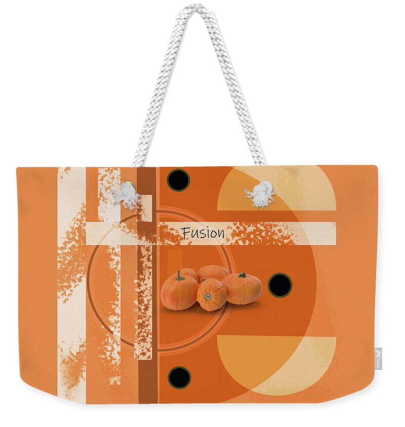 Orange Shades Weekender Tote Bag featuring the digital art Fusion art. by Andrew Penman