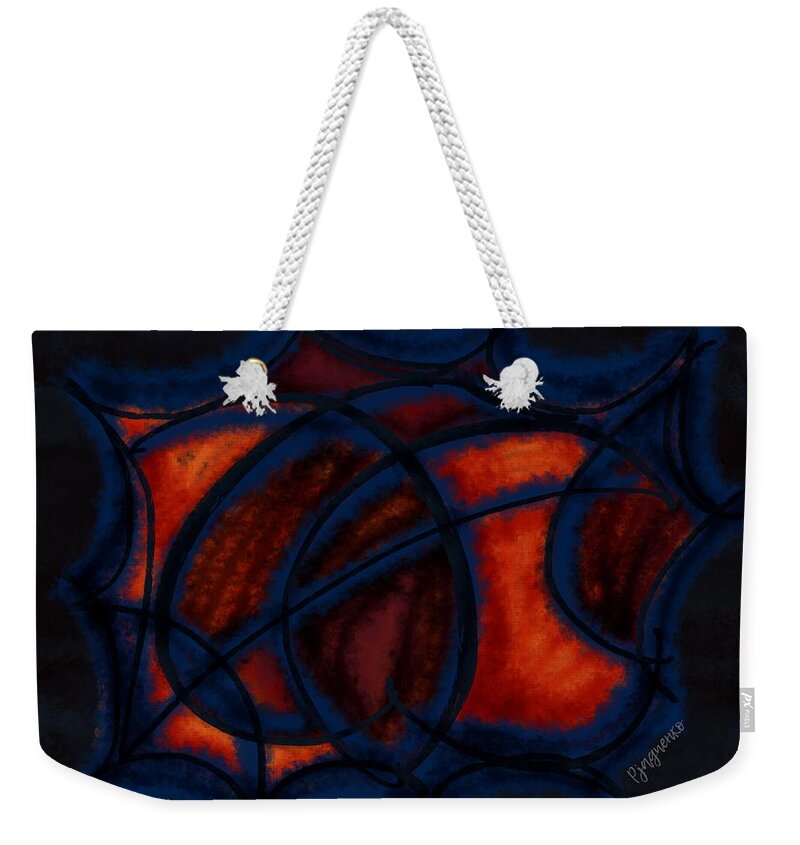 Fusion Weekender Tote Bag featuring the digital art Fusion by Ljev Rjadcenko