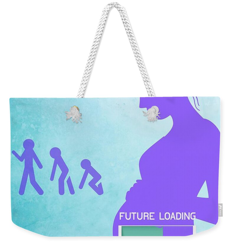 Wall Art Weekender Tote Bag featuring the digital art Future Loading by Hank Gray