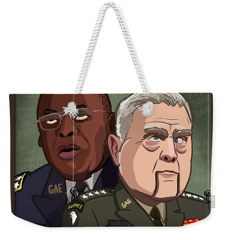 Gae Weekender Tote Bag featuring the digital art GAE Generals of Bidens Woke Military by Emerson Design