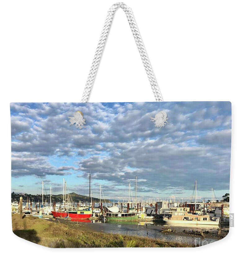 Galilee Marin Weekender Tote Bag featuring the photograph Galilee Marina by Manuela's Camera Obscura