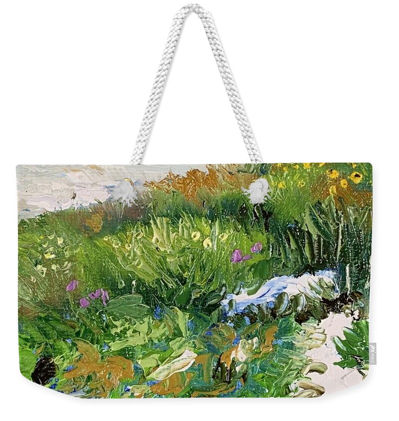 Beach Weekender Tote Bag featuring the painting Galveston Dunes 2 by Melissa Torres