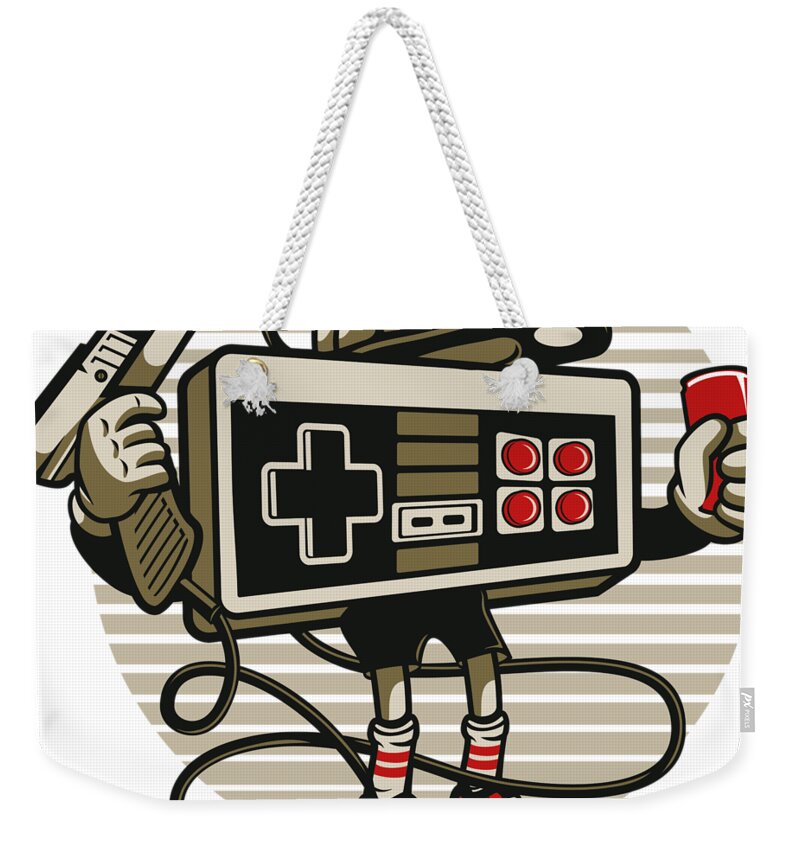 Game Weekender Tote Bag featuring the digital art Game console by Long Shot