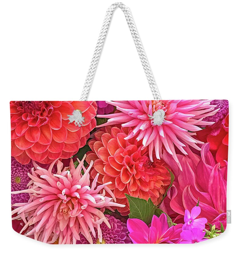 Dahlias Weekender Tote Bag featuring the photograph Garden Beauties by Jill Love