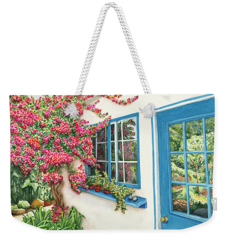 Bungalow Weekender Tote Bag featuring the painting Garden Bungalow by Lori Taylor