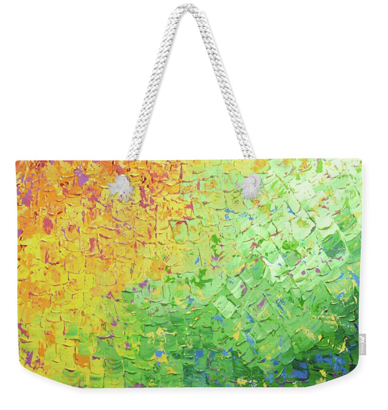  Weekender Tote Bag featuring the painting Garden Party by Linda Bailey