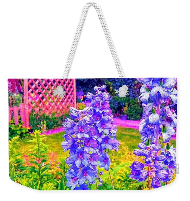 Overtherainbow Weekender Tote Bag featuring the photograph Garden Trip by Rowena Tutty