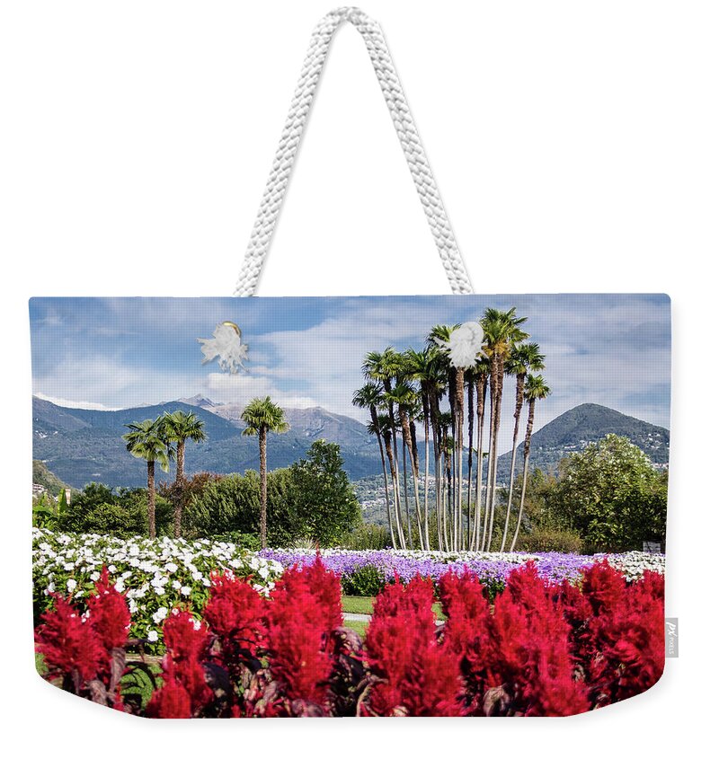 Italy Weekender Tote Bag featuring the photograph Garden with Mountains by Craig A Walker