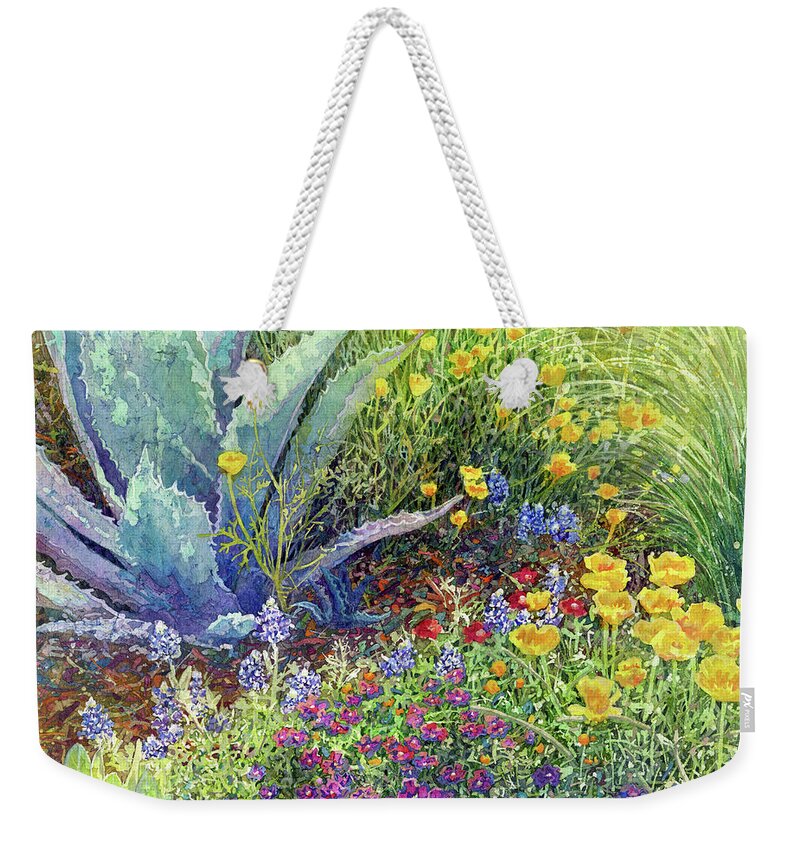Garden Weekender Tote Bag featuring the painting Gardener's Delight by Hailey E Herrera