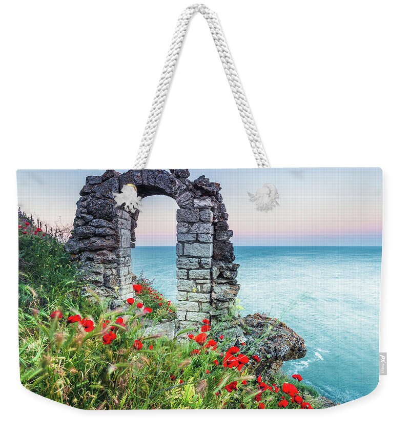 Fortress Weekender Tote Bag featuring the photograph Gate In the Poppies by Evgeni Dinev