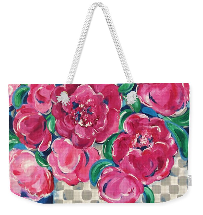 Floral Art Weekender Tote Bag featuring the painting Gathering by Beth Ann Scott