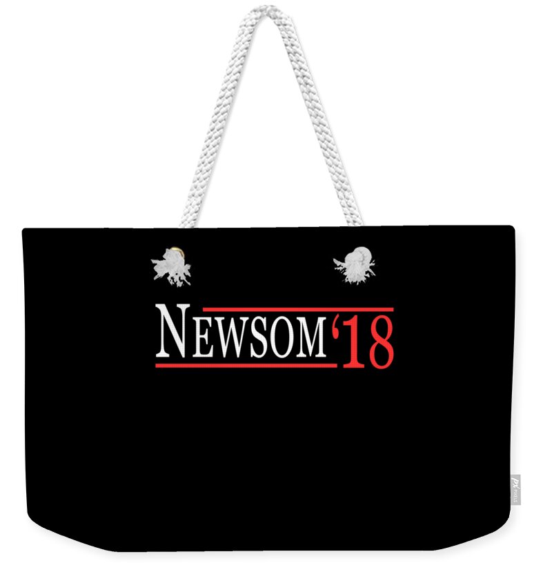 Funny Weekender Tote Bag featuring the digital art Gavin Newsom For Governor 2018 by Flippin Sweet Gear
