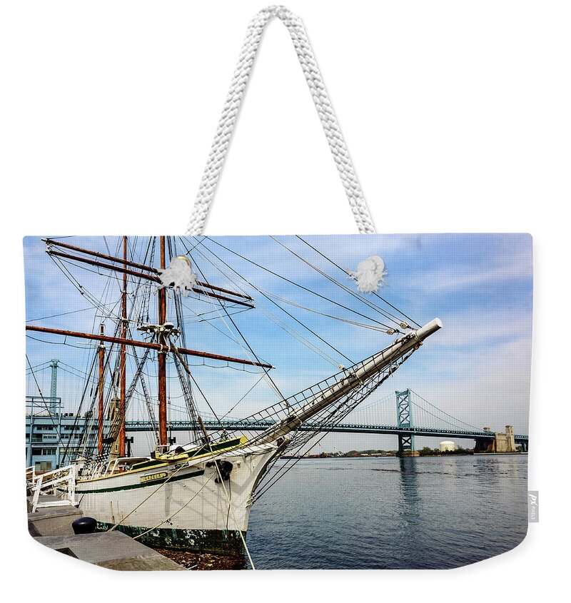 Pennsylvania Weekender Tote Bag featuring the photograph Gazela - schooner boat by Louis Dallara