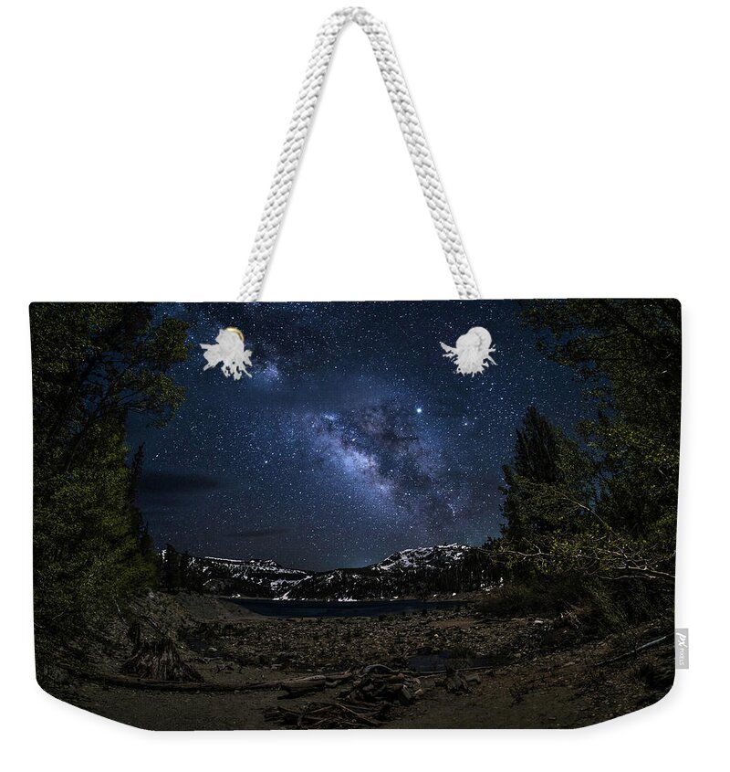 Landscape Weekender Tote Bag featuring the photograph Gem Lake Night Sky by Romeo Victor