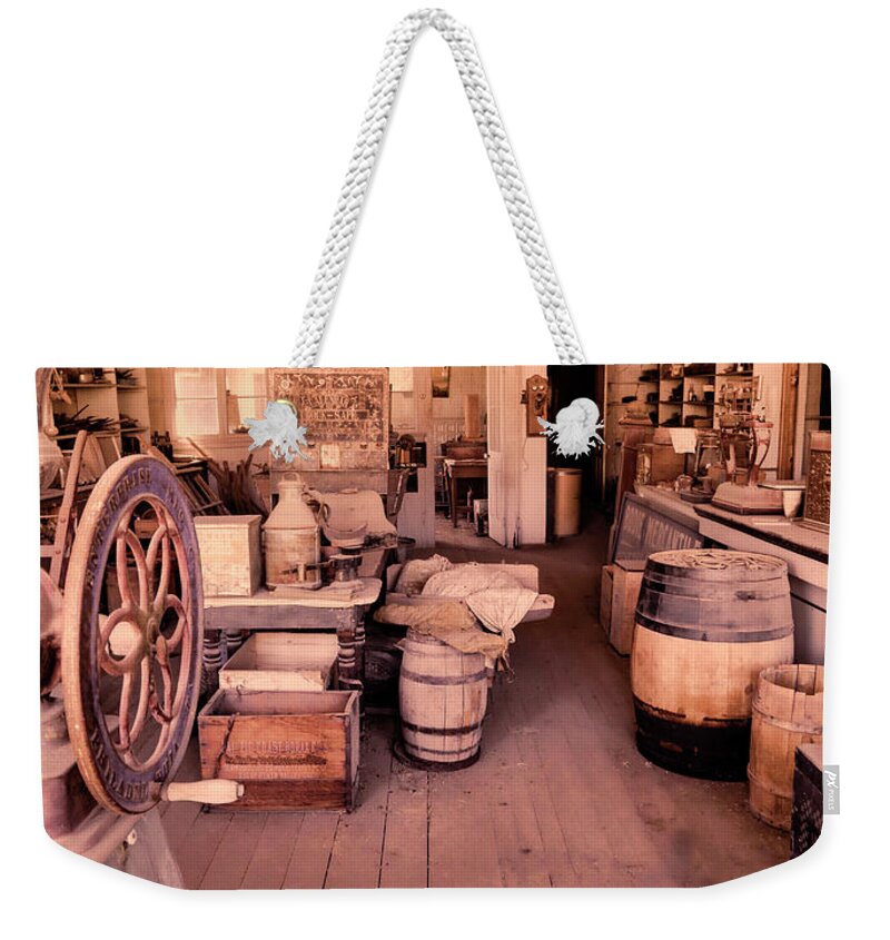 Bodie Weekender Tote Bag featuring the photograph General Store in Bodie by Cheryl Strahl