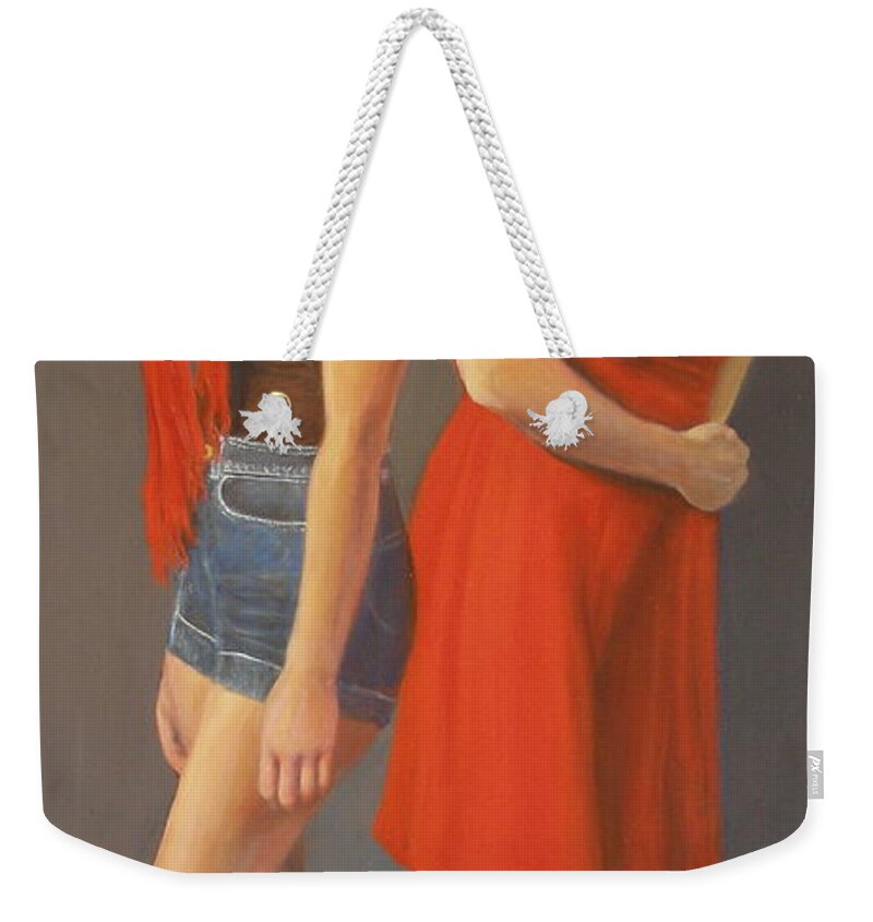 Realism Weekender Tote Bag featuring the painting Generations #5 by Donelli DiMaria