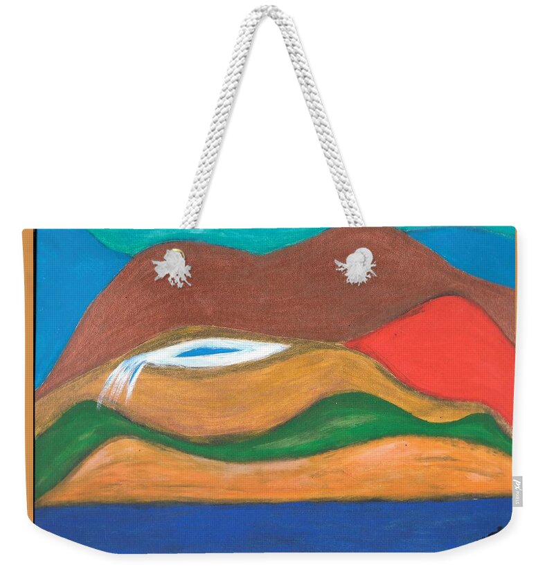 Genie Weekender Tote Bag featuring the painting Genie Land by Esoteric Gardens KN
