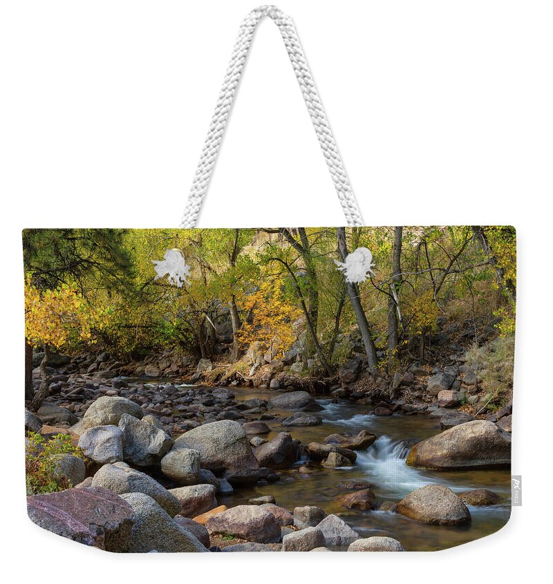 Boulder Colorado Weekender Tote Bag featuring the photograph Gentle Stream by James BO Insogna