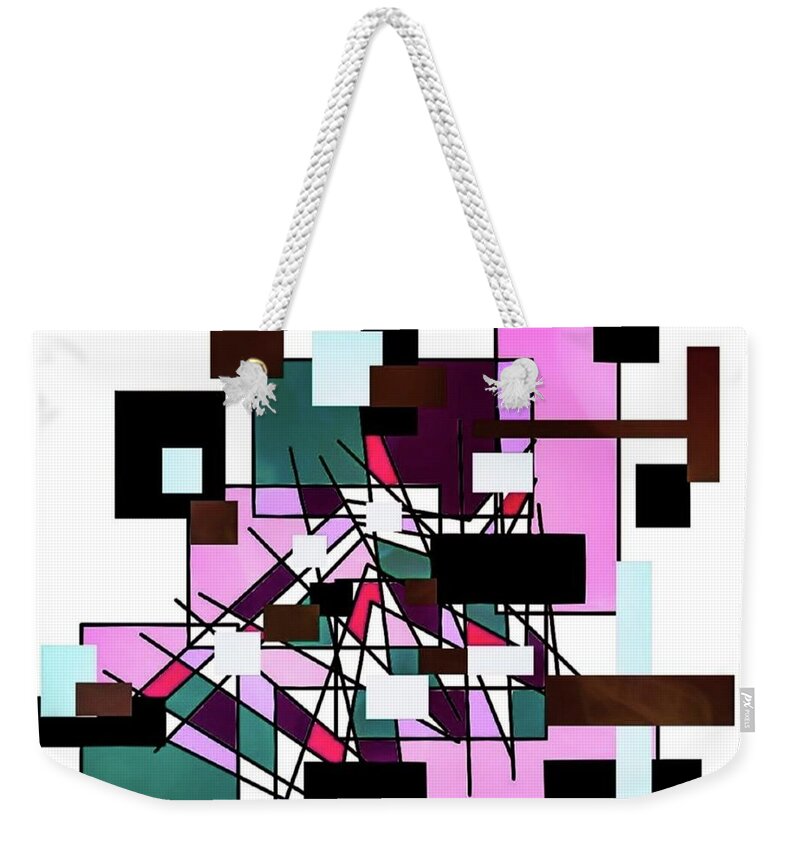 Design Weekender Tote Bag featuring the digital art Geometry by Nomi Morina