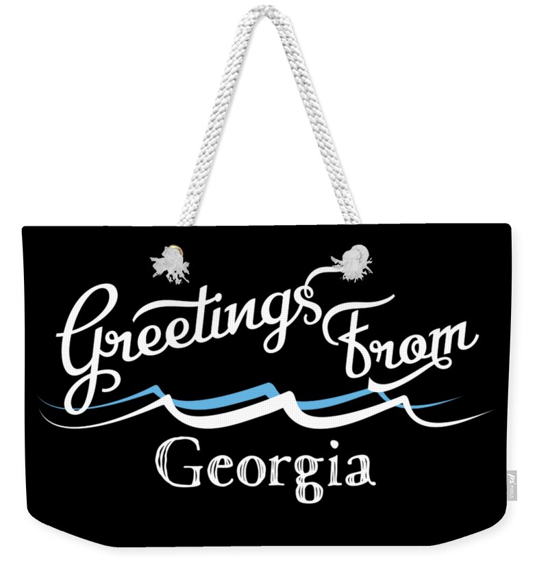 Georgia Weekender Tote Bag featuring the digital art Georgia Water Waves by Flo Karp