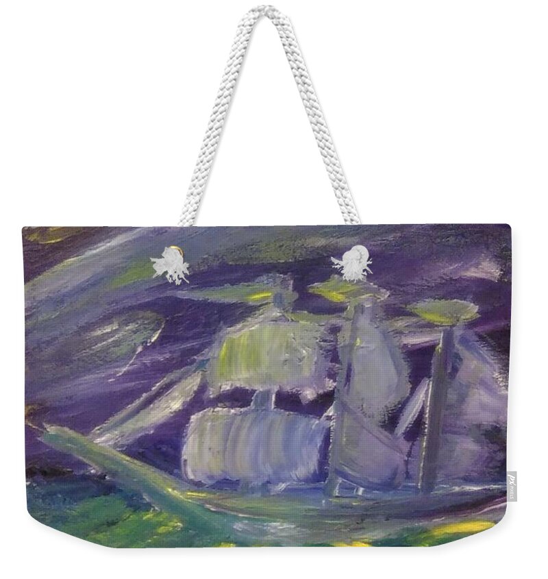 Ghost Ship Weekender Tote Bag featuring the painting Ghost Ship by Andrew Blitman